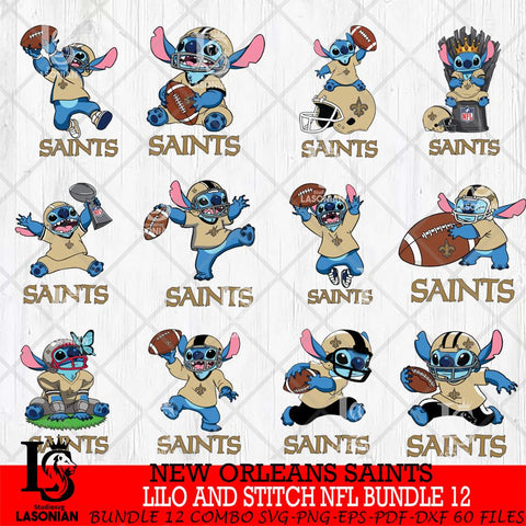 New Orleans Saints Lilo and stitch Sport NFL Bundle 12 SVG DXF EPS PNG FILE,Bundle Stitch File Cut,NFL Digital Download,Instant Download, Silhouette
