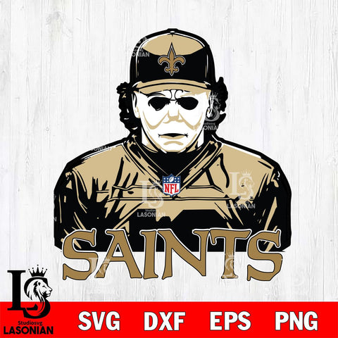 New Orleans Saints Michael Myers Horror Halloween Svg Eps Dxf Png File, Digital Download, Instant Download