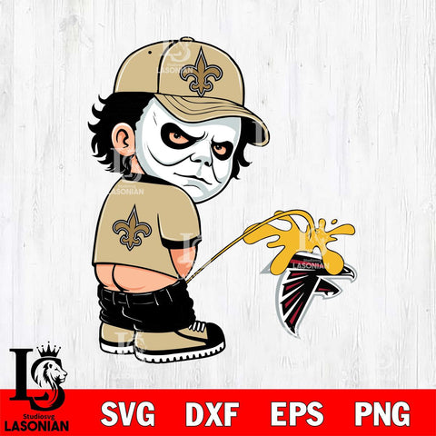 New Orleans Saints Michael Myers Piss On Atlanta Falcons Svg Eps Dxf Png File, Digital Download, Instant Download