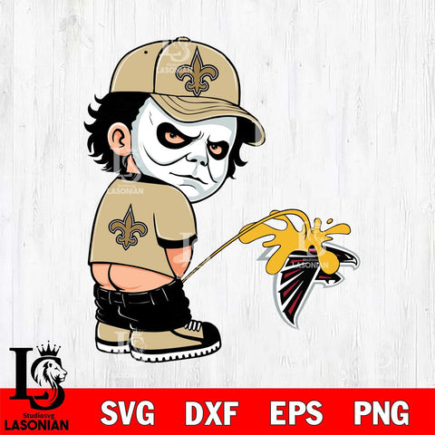 New Orleans Saints Michael Myers Piss On Atlanta Falcons Svg Eps Dxf Png File, Digital Download, Instant Download