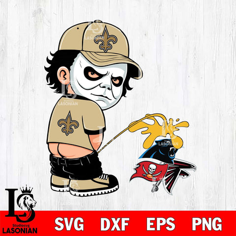 New Orleans Saints Michael Myers Piss On Falcons, Panthers, Buccaneers Svg Eps Dxf Png File, Digital Download, Instant Download