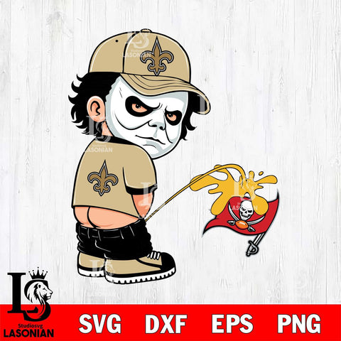 New Orleans Saints Michael Myers Piss On Tampa Bay Buccaneers Svg Eps Dxf Png File, Digital Download, Instant Download