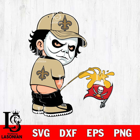 New Orleans Saints Michael Myers Piss On Tampa Bay Buccaneers Svg Eps Dxf Png File, Digital Download, Instant Download