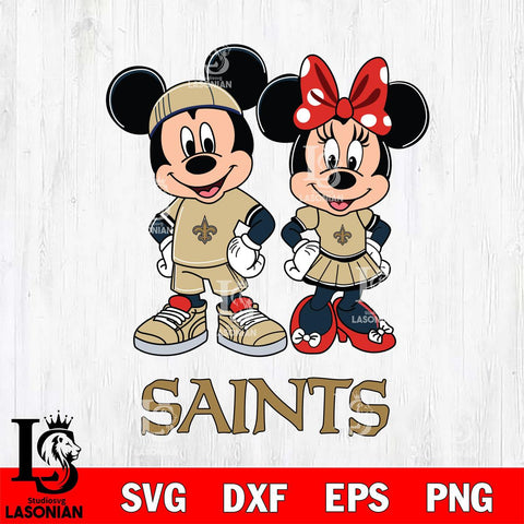 New Orleans Saints Mickey And Minnie Rugby Svg Eps Dxf Png File, NFL svg , Digital Download , Instant Download, Cricut File