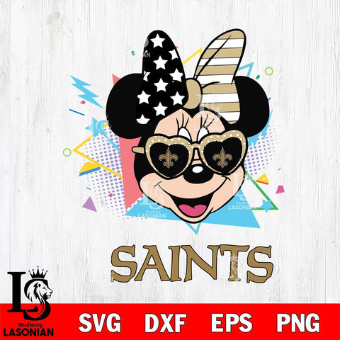 New Orleans Saints Minnie Mouse Love Sport SVG DXF EPS PNG FILE, Disney Father day File Cut,Digital Download,Instant Download,Disney Svg Files