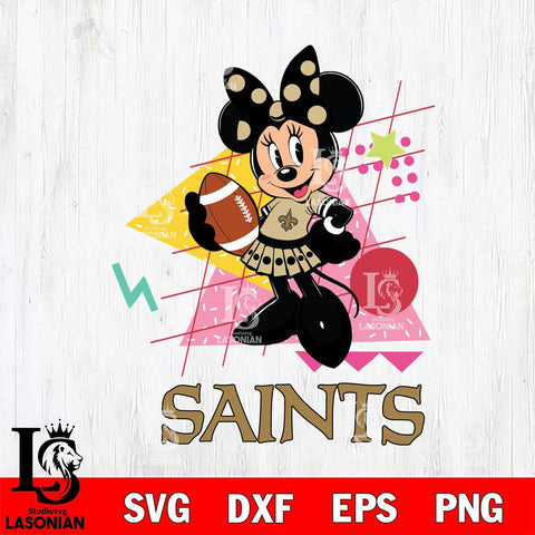 New Orleans Saints Minnie Mouse Sport SVG DXF EPS PNG FILE, Disney Father day File Cut,Digital Download,Instant Download,Disney Svg Files