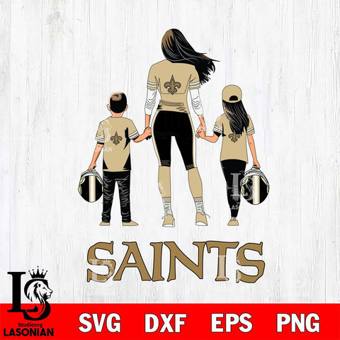 New Orleans Saints Mother and son Rugby SVG DXF EPS PNG FILE,NFL SVG, Father day Digital Download,Instant Download, Silhouette