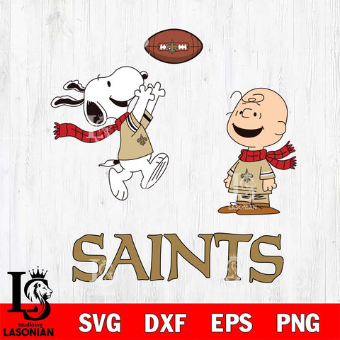New Orleans Saints Snoopy & Charlie Brown Football Cricut,Christmas SVG DXF EPS PNG FILE, Digital Download,Instant Download, Silhouette
