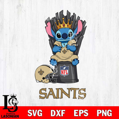 New Orleans Saints Stitch King Football SVG DXF EPS PNG FILE, Stitch File Cut,NFL Digital Download,Instant Download, Silhouette