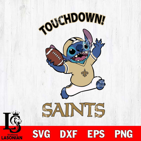 New Orleans Saints Stitch Touchdown SVG DXF EPS PNG FILE, NFL File Cut, Digital Download,Instant Download, Silhouette, Cricut