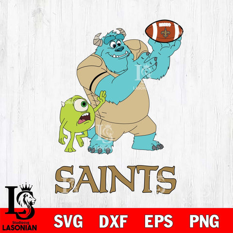 New Orleans Saints Sully & Mike Football Cricut,Christmas SVG DXF EPS PNG FILE, Digital Download,Instant Download, Silhouette