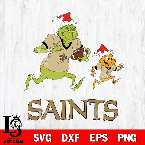 New Orleans Saints The Grinch & Max Football Cricut,Christmas SVG DXF EPS PNG FILE, Digital Download,Instant Download, Silhouette