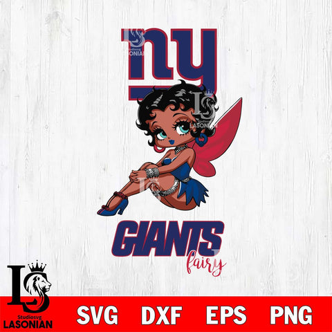 New York Giants Beauty Black Fairy Betty Boop Svg Eps Dxf Png File, Digital Download, Instant Download
