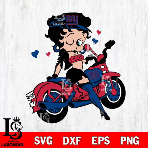 New York Giants Betty Boop And Badass Motor Svg Eps Dxf Png File, Digital Download, Instant Download