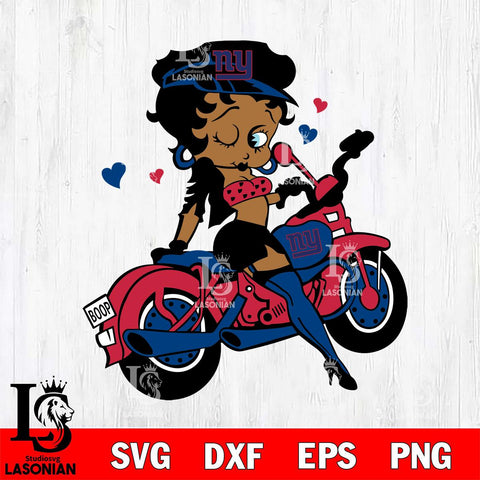 New York Giants Betty Boop And Badass Motor SVG Svg Eps Dxf Png File, Digital Download, Instant Download
