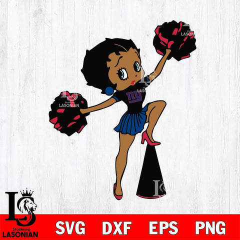 New York Giants Betty Boop Cheer Leader SVG Svg Eps Dxf Png File, Digital Download, Instant Download