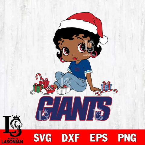 New York Giants Betty Boop Christmas File Cut, NFL SVG DXF EPS PNG PDF File, Digital Download , Criucut , Silhouette