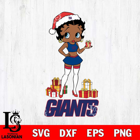 New York Giants Betty Boop Christmas Gift File Cut, NFL SVG DXF EPS PNG PDF File, Digital Download , Criucut , Silhouette