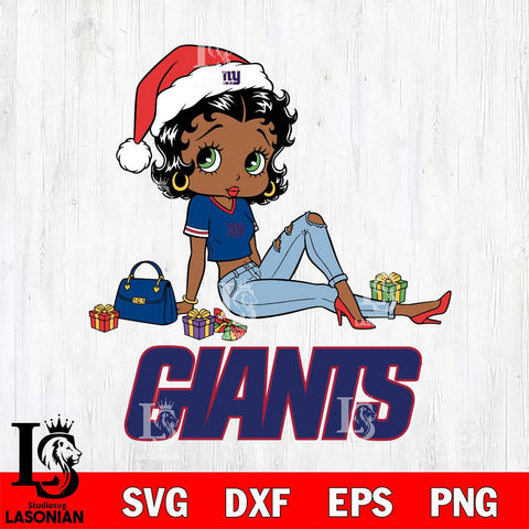 New York Giants Betty Boop Christmas Packing File Cut, NFL SVG DXF EPS PNG PDF File, Digital Download , Criucut , Silhouette