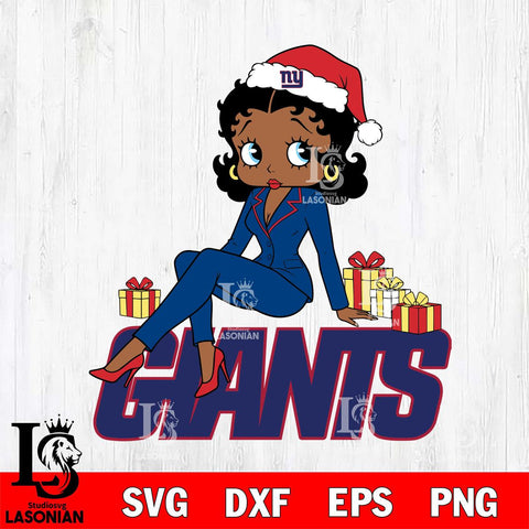 New York Giants Betty Boop Christmas fan File Cut, NFL SVG DXF EPS PNG PDF File, Digital Download , Criucut , Silhouette