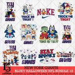 New York Giants Bluey Halloween 12 SVG Svg Eps Dxf Png File, Digital Download, Instant Download