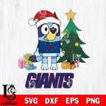 New York Giants Christmas Bluey Tree Sport Svg Eps Dxf Png File,Cut Svg Files, Digital File, Sublimation