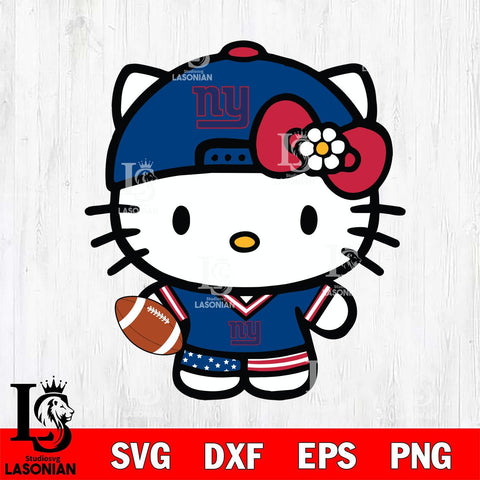 New York Giants Cute Hello Kitty Football 10 Svg Eps Dxf Png File, NFL svg, Digital Download, Instant Download