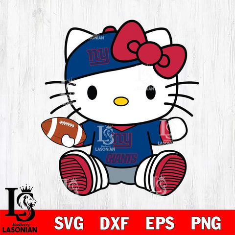 New York Giants Cute Hello Kitty Football 11 Svg Eps Dxf Png File, NFL svg, Digital Download, Instant Download