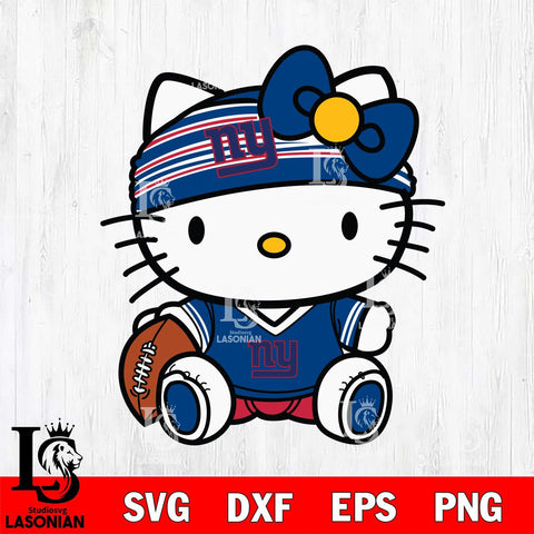 New York Giants Cute Hello Kitty Football 12 Svg Eps Dxf Png File, NFL svg, Digital Download, Instant Download