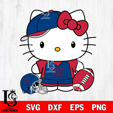 New York Giants Cute Hello Kitty Football 4 Svg Eps Dxf Png File, NFL svg, Digital Download, Instant Download