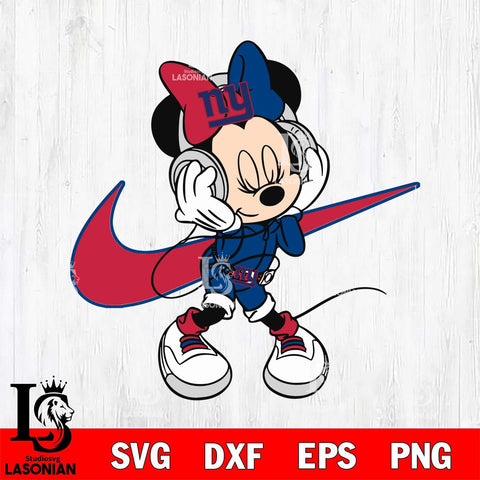 New York Giants Cute Minnie Mouse Dancing Svg Eps Dxf Png File, Digital Download, Instant Download