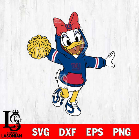 New York Giants Daisy Duck Cheerleader Christmas File Cut, NFL SVG DXF EPS PNG FILE, Digital Download , Criucut , Silhouette
