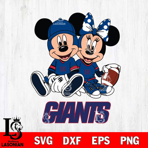 New York Giants Disney Mickey And Minnie Football Svg Eps Dxf Png File, NFL svg , Digital Download , Instant Download, Cricut File