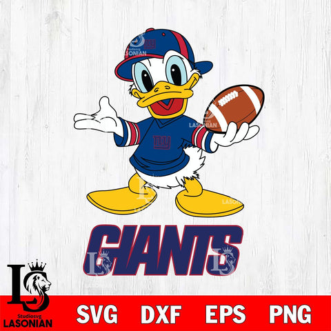 New York Giants Donald Duck Football Cricut, NFL SVG DXF EPS PNG FILE, Digital Download,Instant Download, Silhouette