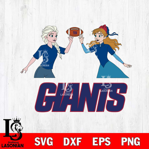 New York Giants Elsa & Anna Football Cricut,Christmas SVG DXF EPS PNG FILE, Digital Download,Instant Download, Silhouette