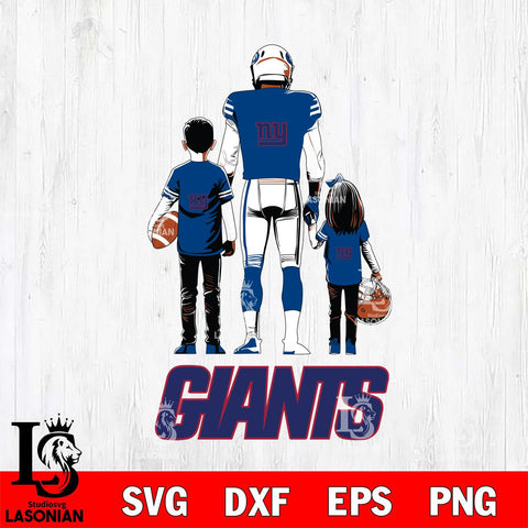 New York Giants Father And Child Football SVG DXF EPS PNG FILE,NFL SVG, Father day Digital Download,Instant Download, Silhouette