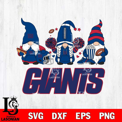 New York Giants Gnome Fan File Cut, NFL SVG, Digital Download , CHRISTMAS Criucut , Silhouette