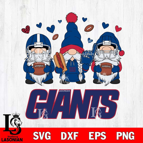 New York Giants Gnome Rugby File Cut, NFL SVG, Digital Download , CHRISTMAS Criucut , Silhouette
