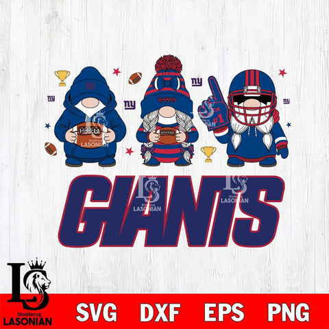 New York Giants Gnome #1 Football File Cut, NFL SVG, Digital Download , CHRISTMAS Criucut , Silhouette