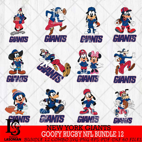 New York Giants Goofy Rugby NFL Bundle 12 SVG DXF EPS PNG FILE,NFL bundle svg ,Football Digital Download,Instant Download, Silhouette
