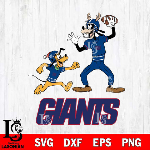 New York Giants Goofy & Pluto Football Cricut,Christmas SVG DXF EPS PNG FILE, Digital Download,Instant Download, Silhouette