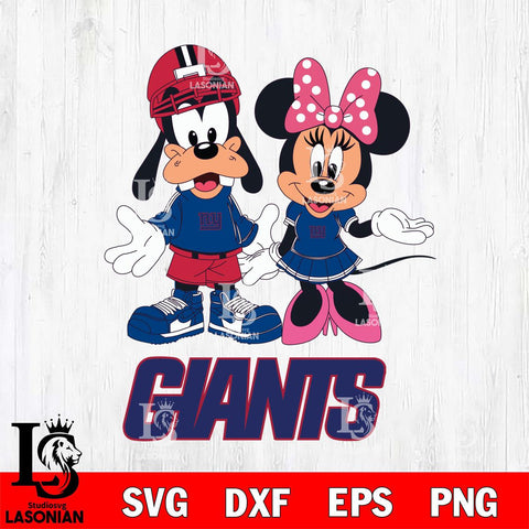 New York Giants Goofy and Minnie mouse Football SVG DXF EPS PNG FILE,NFL Cricut ,Football Digital Download,Instant Download, Silhouette