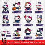 New York Giants Hello Kitty Horror NFL Bundle 12 SVG Eps Dxf Png File, NFL svg, Digital Download, Instant Download