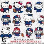New York Giants Hello Kitty NFL Bundle 12 Svg Eps Dxf Png File, Digital Download, Instant Download