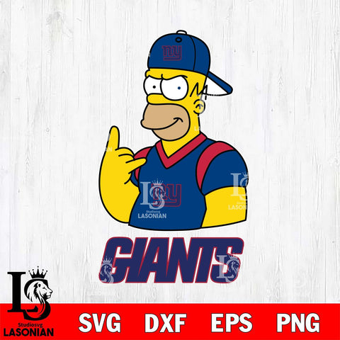 New York Giants Homer Simpson Football Cricut, NFL SVG DXF EPS PNG FILE, Digital Download,Instant Download, Silhouette