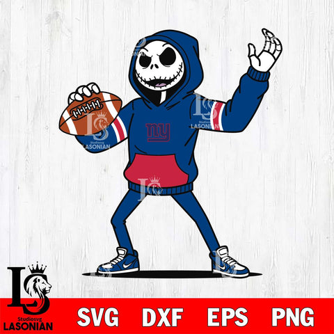New York Giants Jack Skellington Football Christmas File Cut, NFL SVG DXF EPS PNG FILE, Digital Download , Criucut , Silhouette