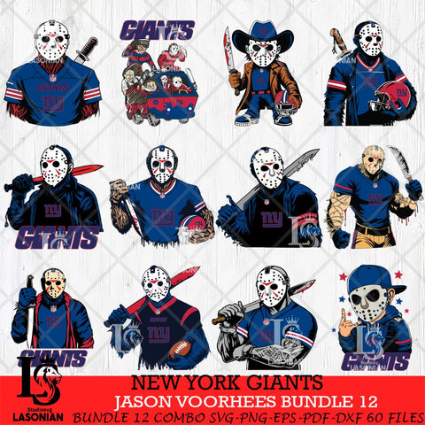 New York Giants Jason Voorhees Horror Bundle 12 SVG Svg Eps Dxf Png File,Bundle NFL svg, Digital Download, Instant Download