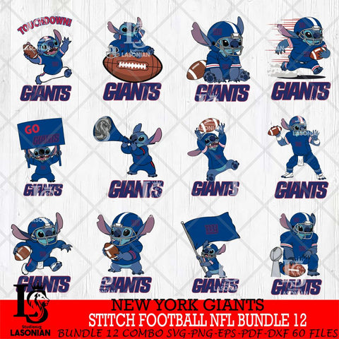 New York Giants Lilo and stitch Football NFL Bundle 12 SVG DXF EPS PNG FILE, NFL File Cut, Digital Download,Instant Download, Silhouette, Cricut