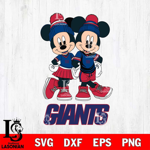 New York Giants Mickey And Minnie Mouse Football Svg Eps Dxf Png File, Bundle NFl svg , File Cut , Digital Download , Instant Download, Laser Cut Svg Files