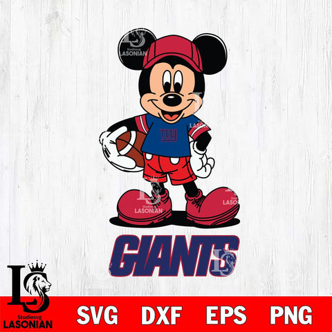 New York Giants Mickey Football Cricut, NFL SVG DXF EPS PNG FILE, Digital Download,Instant Download, Silhouette